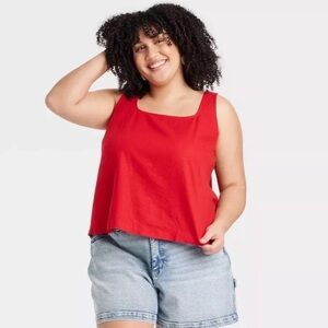 ✨BNWT - Ava & Viv Linen Square Neck Tank Top - 4XL✨